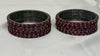 GlitStonB - Wine Glass Bangle Set with Golden Champagne Stone Work