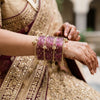 ANML - Pyazi Glass Bangle Set with Gold Ghungroo Latkan Kadas
