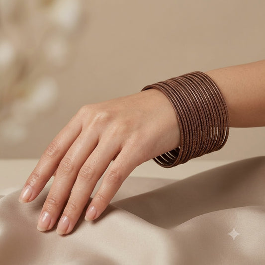 KGF- Kids Copper Textured Metal Bangle Set (Pack of 24)