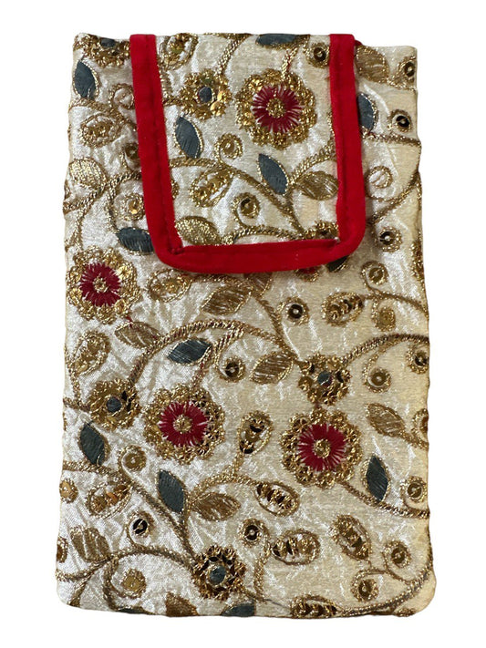 Exquisite Indian Handcrafted Embroidery Cellphone Carrying Case - A Series