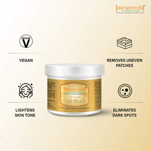 Aryanveda 24 Carat Gold Bleach Cream: Radiant Skin Brightening