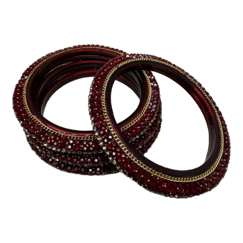 BMW - Handcrafted Glass Bangles with Stonework in Various Colors and Sizes #BMW