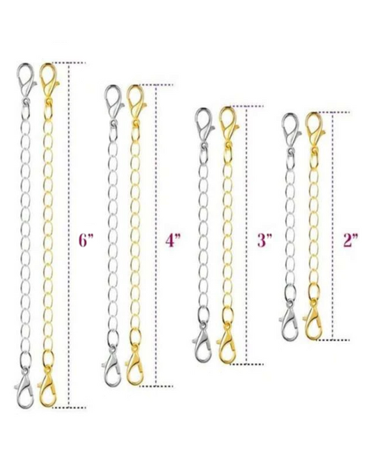12 x Chain Extender Extension For Necklace Bracelet Jewelry Lobster Clasps