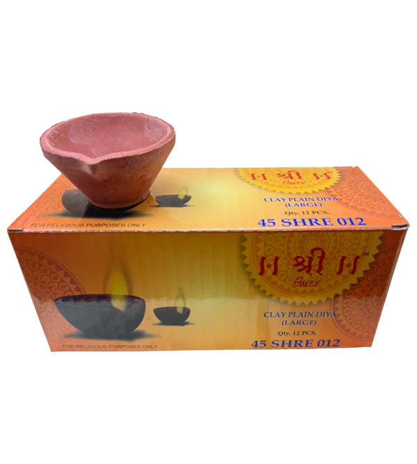 12 Large Terracotta Oil Lamps for Diwali - Eco-Friendly and Sustainable