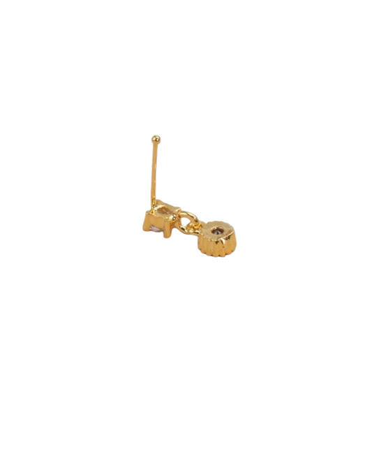 Gold Finish With Cubic Zirconia Stones Nose Stud N41