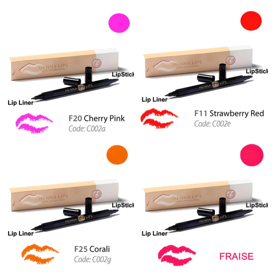 Natural Longlisting Henna Lip Liner and Lipstick Pens