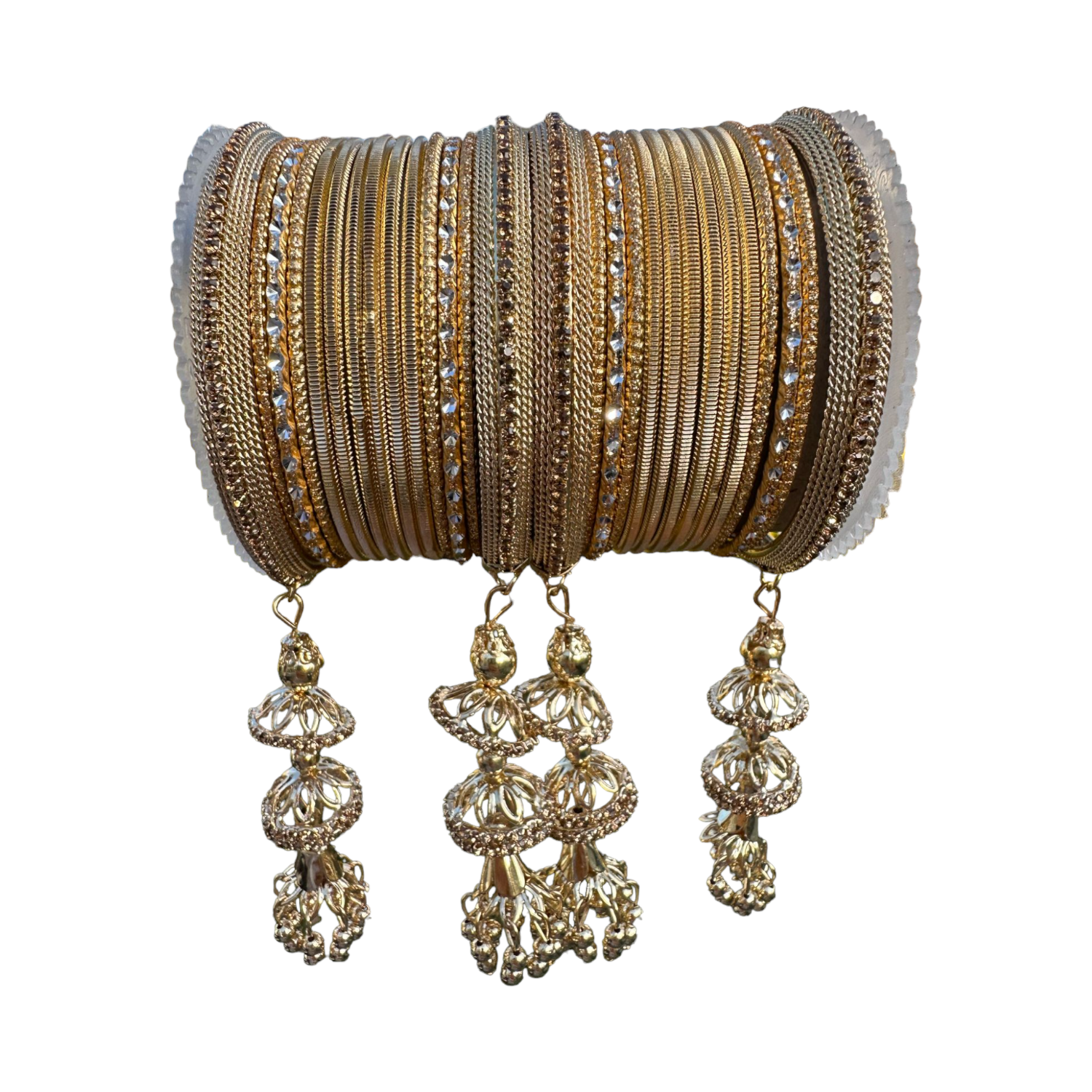 Gold finish Bangle set with Kalire for Wedding, Anniversary Indian Jewelry 1249