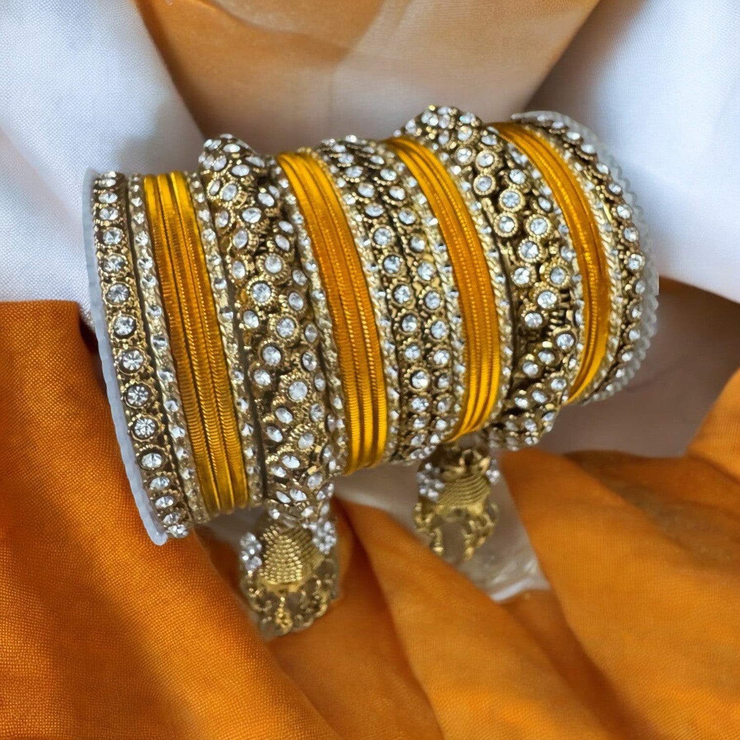 Gold finish Bangle set with Kalire for Wedding, Anniversary Indian Jewelry 1149