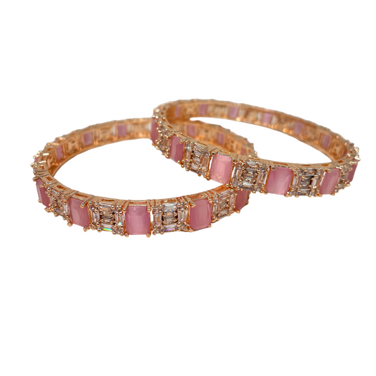 2pc With American Diamond CZ Stones Bangles RGB9