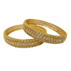 2pc Gold Plated with American Diamond CZ Stones Bangles GD15