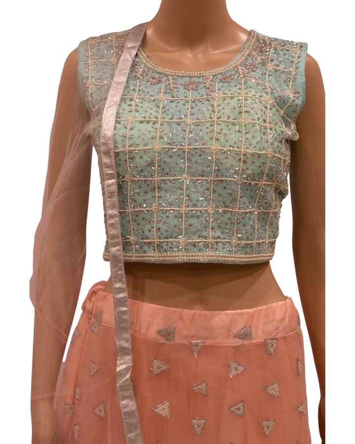 Partywear Lehenga Dress, Choli Blouse, and Net Dupatta Model 34 - Zenia Creations