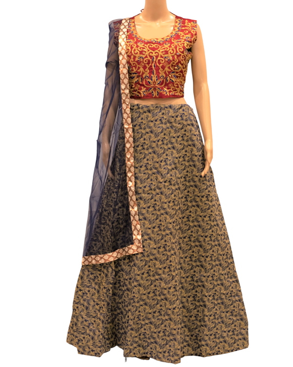 Partywear Lehenga Dress, Choli Blouse, and Net Dupatta Model 27 - Zenia Creations