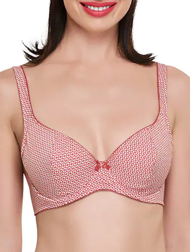Organic Anti Bacterial fungal Soft Cotton Bra Non-Padded Wired ISB020 Coral