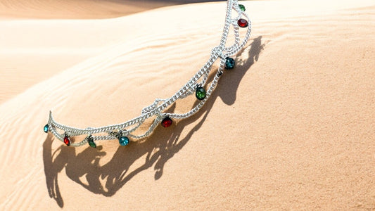 Silver Plated Multi-Color Beaded Anklet - L2