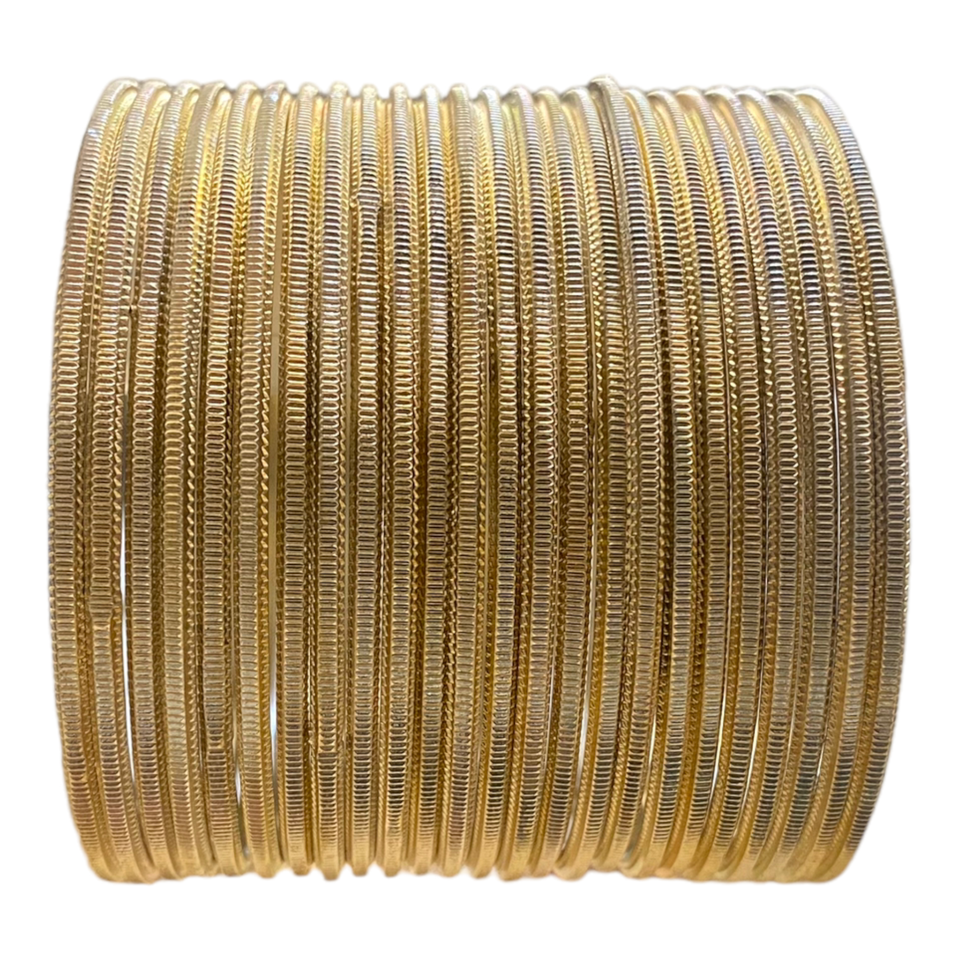 Model #M2 - Plain Smooth Set of 24 Metal Bangles Set - Zenia Creations