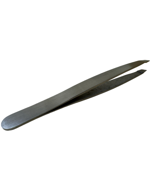 Professional-Grade Stainless Steel Slant Chisel Tip Tweezers - 5.5 Inch