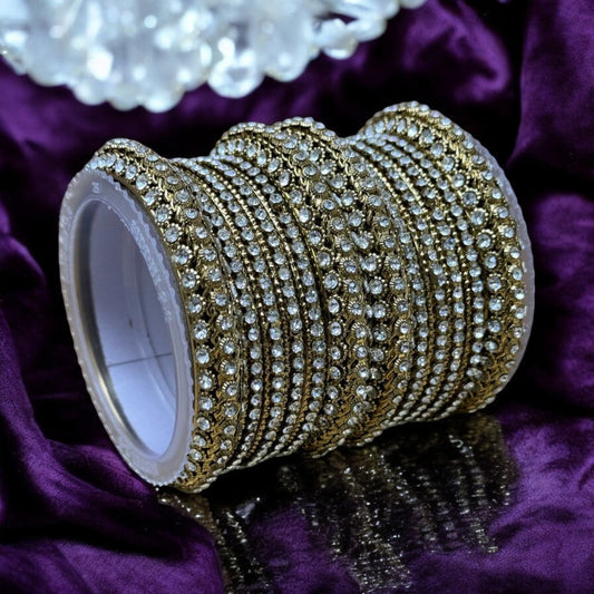 Mehendi Finish kangan Bangle set with Rhinestones Model #MG2