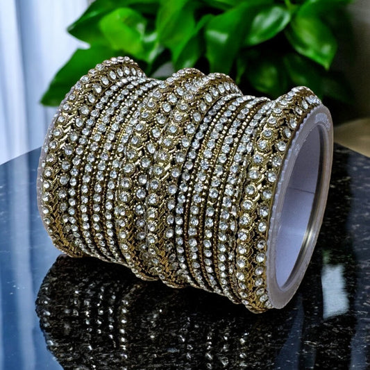 Mehendi Finish kangan Bangle set with Rhinestones Model #MG2