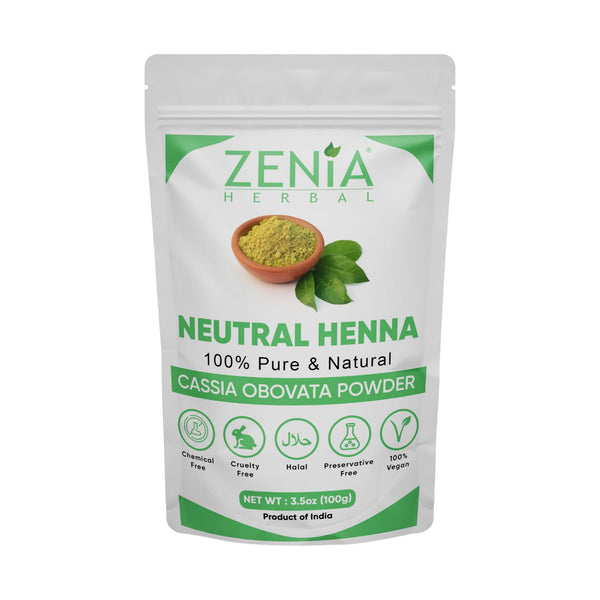 Zenia Cassia Obovata Neutral Henna Powder  2024 Crop