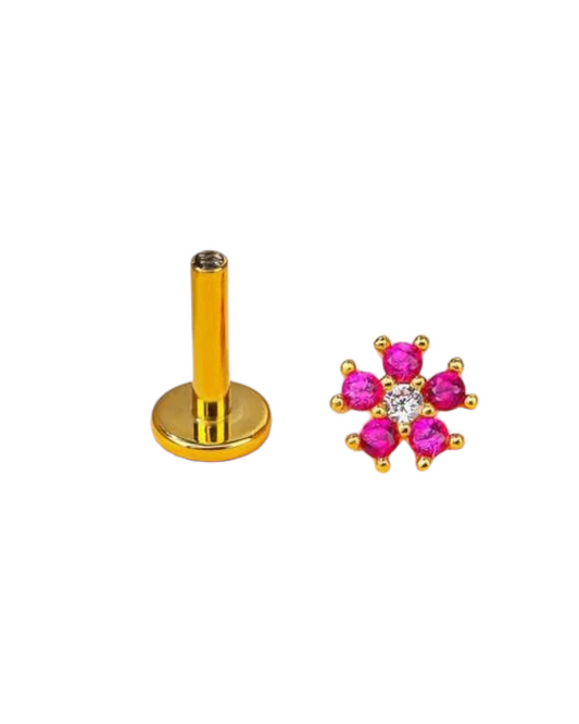 Gold Finish Cubic Zirconia Nose or Ear Stud Body Piercing N30