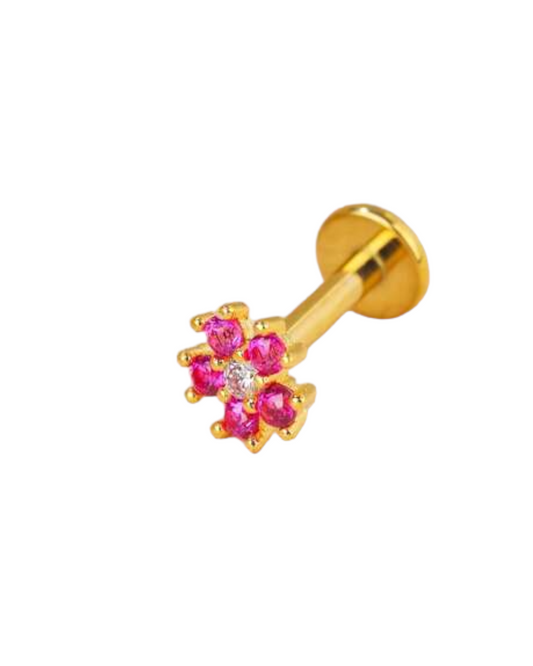 Gold Finish Cubic Zirconia Nose or Ear Stud Body Piercing N30