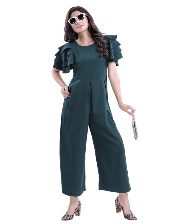 Relaxed Fit Jumpsuit With Ruffled Sleeves  #SCJP04