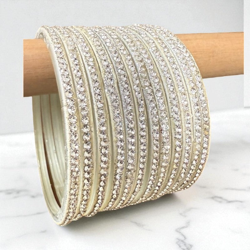 DUBAI Handcrafted Glass Bangles With Glitter And Rhinestones