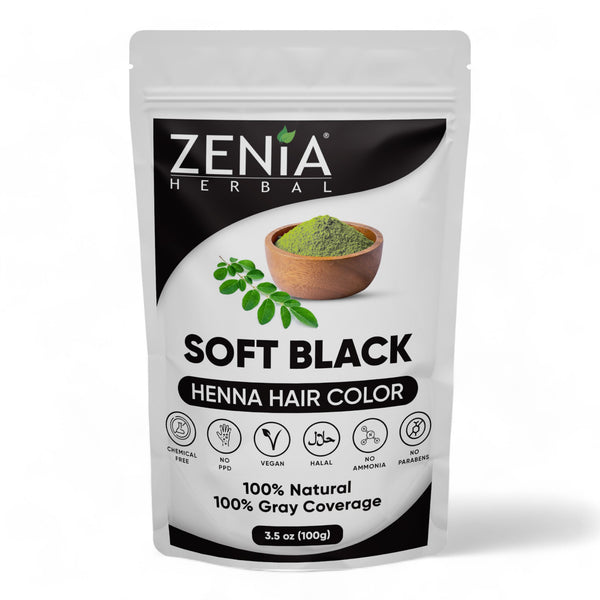Zenia Organic Henna Hair Color Soft Black 100g