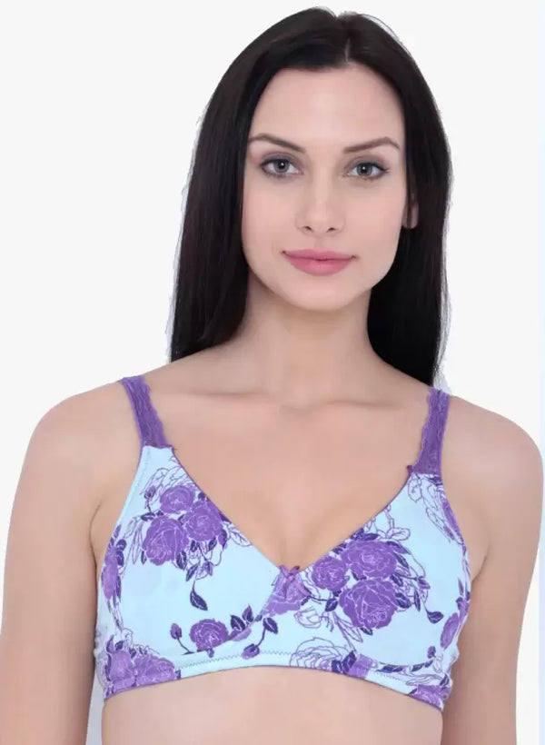 Organic Anti Bacterial fungal Soft Cotton Bra Non-Padded ISB031 Violet Rose