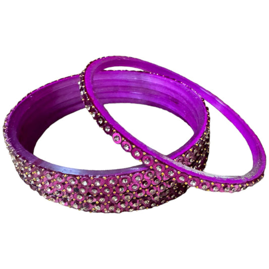 Tandav - Indian Glass Bangle with Handcrafted Sequence work on top Colorful