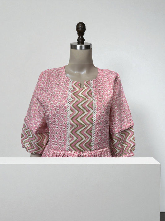 Top24 - Boho Pink Tiered Dress