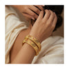 24k 1 Gram Gold Plated Hand Crafted 2pc Openable Kada Bracelet Set GK24 - Zenia Creations
