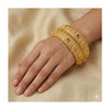 24k 1 Gram Gold Plated Hand Crafted 2pc Openable Kada Bracelet Set GK25 - Zenia Creations