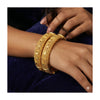 24k 1 Gram Gold Plated Hand Crafted 2pc Openable Kada Bracelet Set GK30 - Zenia Creations