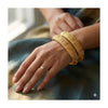 24k 1 Gram Gold Plated Hand Crafted 2pc Openable Kada Bracelet Set GK22 - Zenia Creations