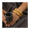 24k 1 Gram Gold Plated Hand Crafted 2pc Openable Kada Bracelet Set GK17 - Zenia Creations