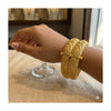 24k 1 Gram Gold Plated Hand Crafted 2pc Openable Kada Bracelet Set GK16 - Zenia Creations