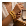 24k 1 Gram Gold Plated Hand Crafted 2pc Openable Kada Bracelet Set GK20 - Zenia Creations