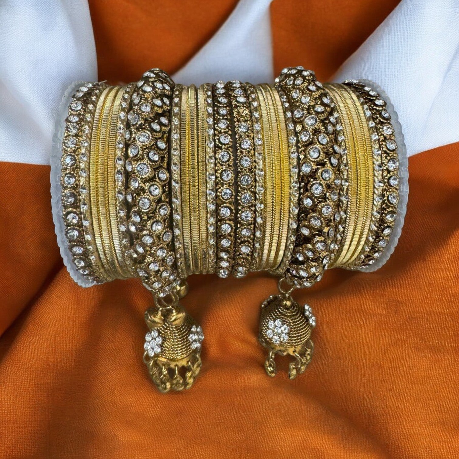 Gold finish Bangle set with Kalire for Wedding, Anniversary Indian Jewelry 1149