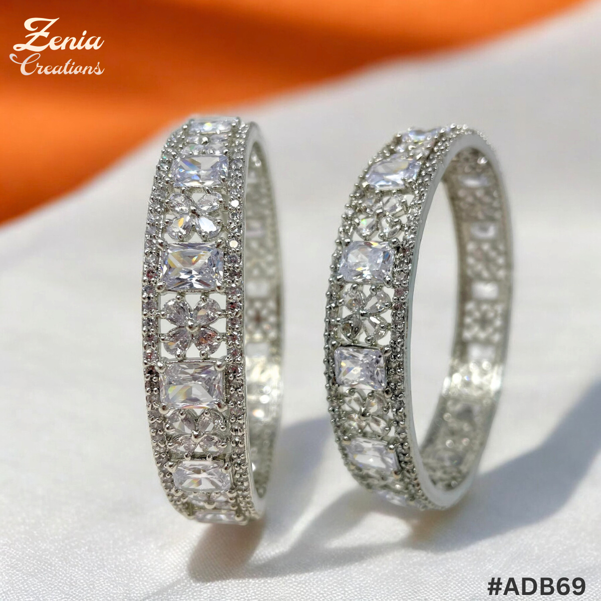 AD Bangles with American Diamond Stones Available in Different Colors and Sizes ADB69