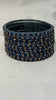 GlitB - Morphank Glitter Glass Bangle Set with Champagne Gold Stone Work
