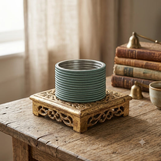 KGF- Kids Light Blue Textured Metal Bangle Set (Pack of 24)