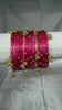 ANML - Gajri Glass Bangle Set with Gold Ghungroo Latkan Kadas
