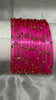 ANML - Pink Glass Bangle Set with Gold Ghungroo Latkan Kadas