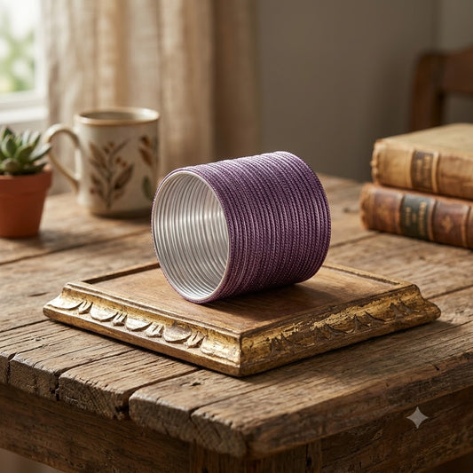KGF- Lavender Purple Textured Metal Bangle Set (Pack of 24)