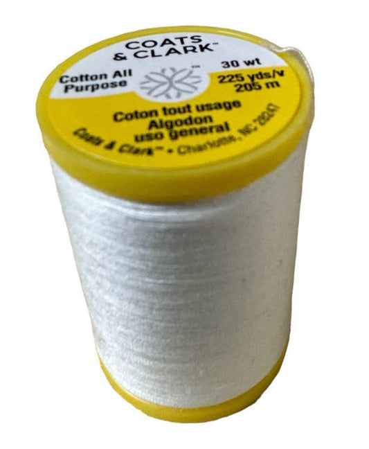 White S970 Coats & Clark Dual Duty All Purpose Cotton Thread #230A
