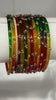 ANML - LPH Multicolor Glass Bangle Set with Gold Ghungroo Latkan Kadas (Copy)