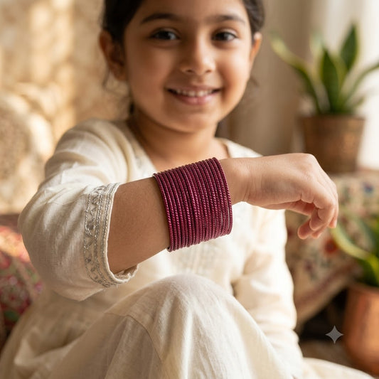 KGF- Kids Strawberry Textured Metal Bangle Set (Pack of 24)