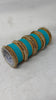 1186- Blue Velvet Bangle Set for Both Hands – Antique Gold Bridal