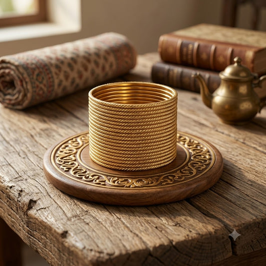 KGF- Kids Gold Textured Metal Bangle Set (Pack of 24)